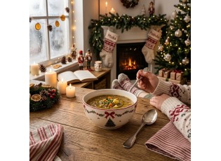 Miska na polévku se stromky Christmas Harmony - Ø 14*7 cm / 500 ml