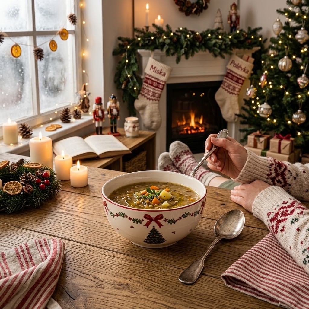 Miska na polévku se stromky Christmas Harmony - Ø 14*7 cm / 500 ml