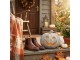 Šedá antik dekorace dýně Pumpkin s LED osvětlením - 38*35*32 cm Clayre & Eef