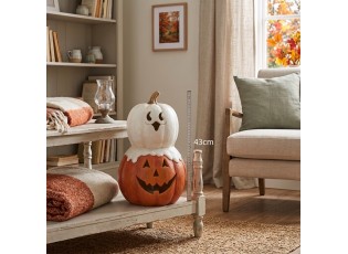 Halloween dekorace dýně Pumpkin s LED osvětlením - 28*23*43 cm