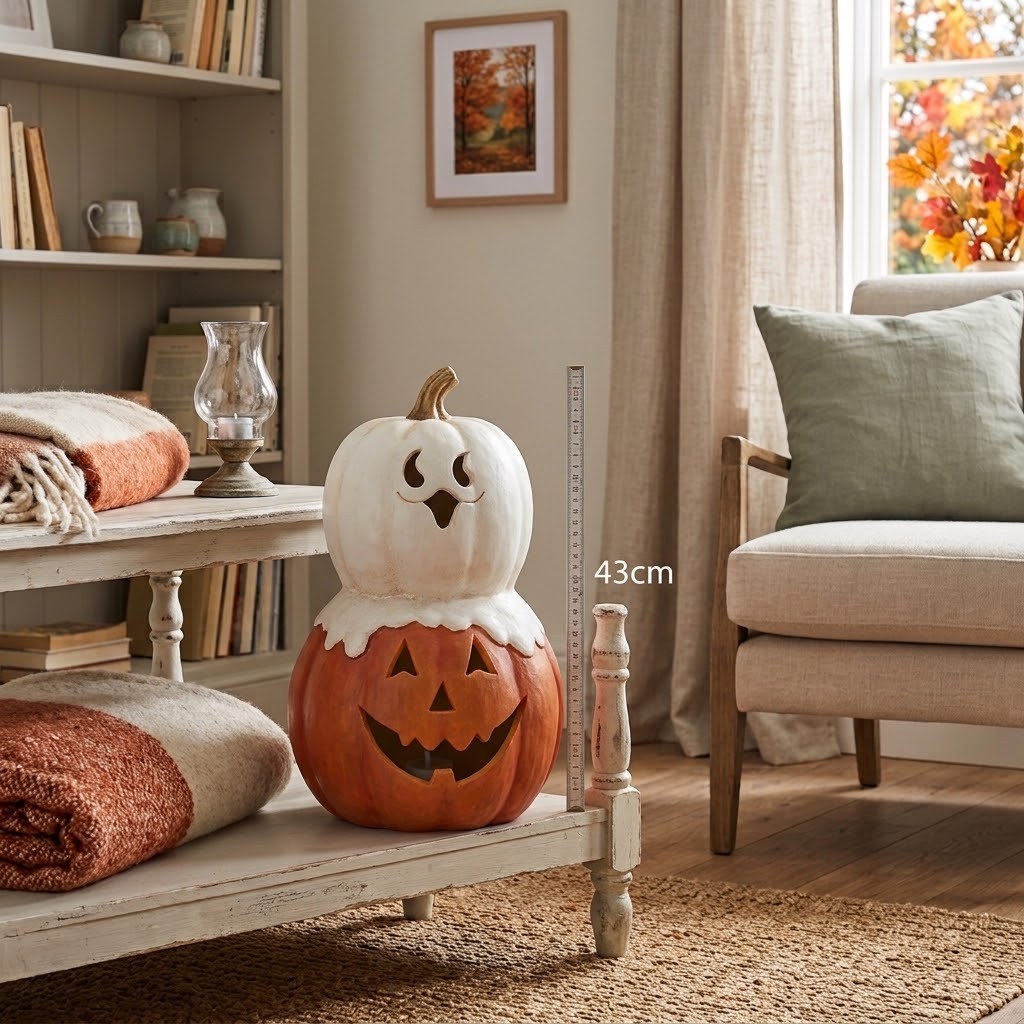 Halloween dekorace dýně Pumpkin s LED osvětlením - 28*23*43 cm