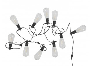 Venkovní světelný řetěz s 10 LED žárovkami Vintage - bílá teplá - 3m / 9W