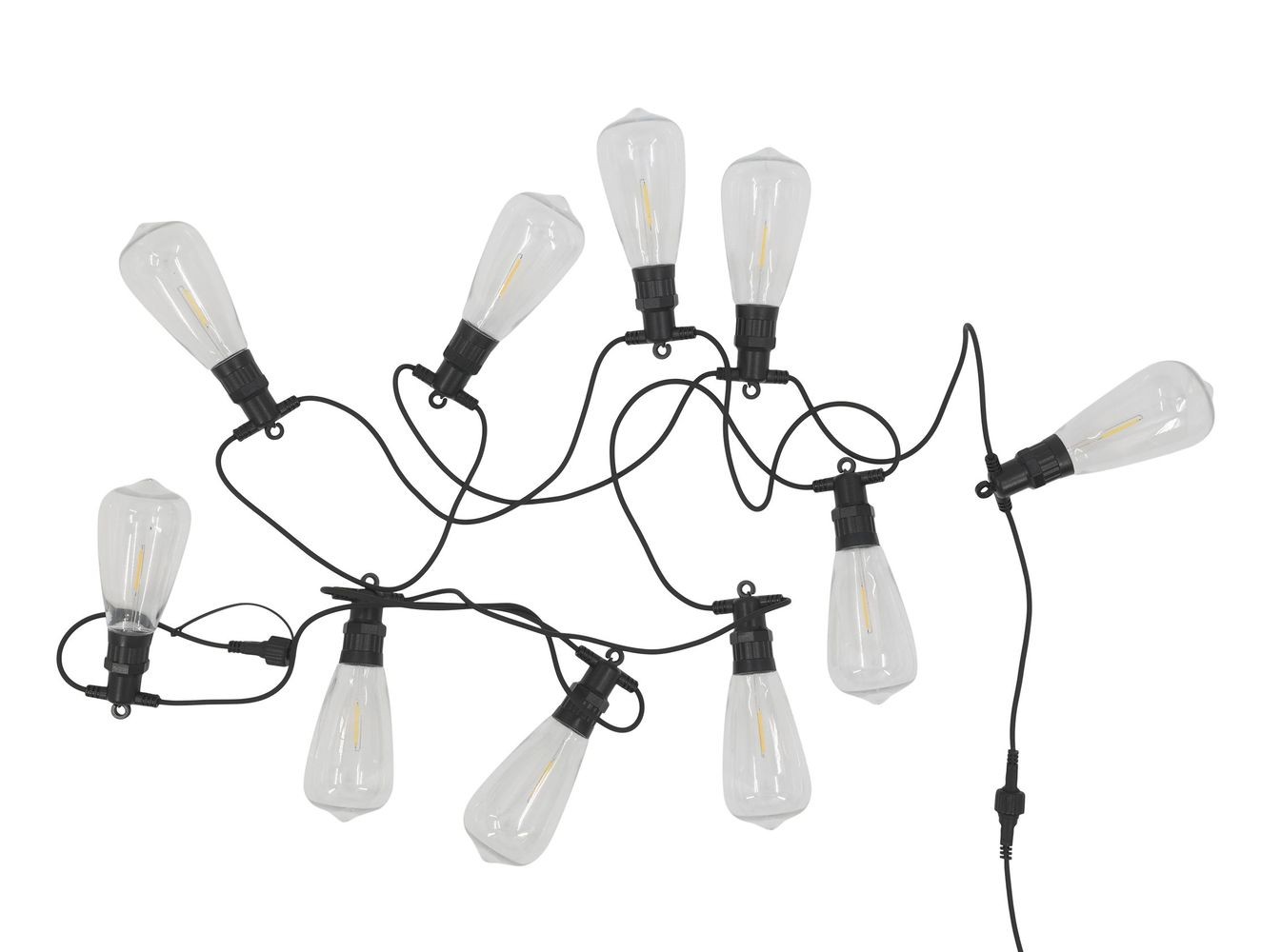 Venkovní světelný řetěz s 10 LED žárovkami Vintage - bílá teplá - 3m / 9W