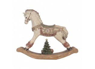 Béžový antik dekorační houpací kůň Rocking Horse - 55*14*46 cm