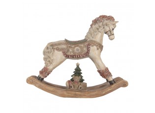 Béžový antik dekorační houpací kůň Rocking Horse - 55*14*46 cm