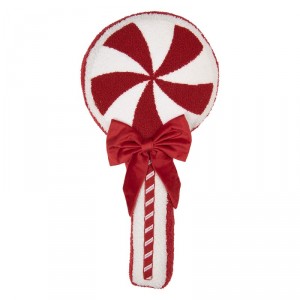 Červený dekorační polštář ve tvaru lízátka Lollipop - 25*53*4 cm