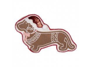 Hnědý dekorační polštář ve tvaru jezevčíka Dachshund - 45*4*25 cm