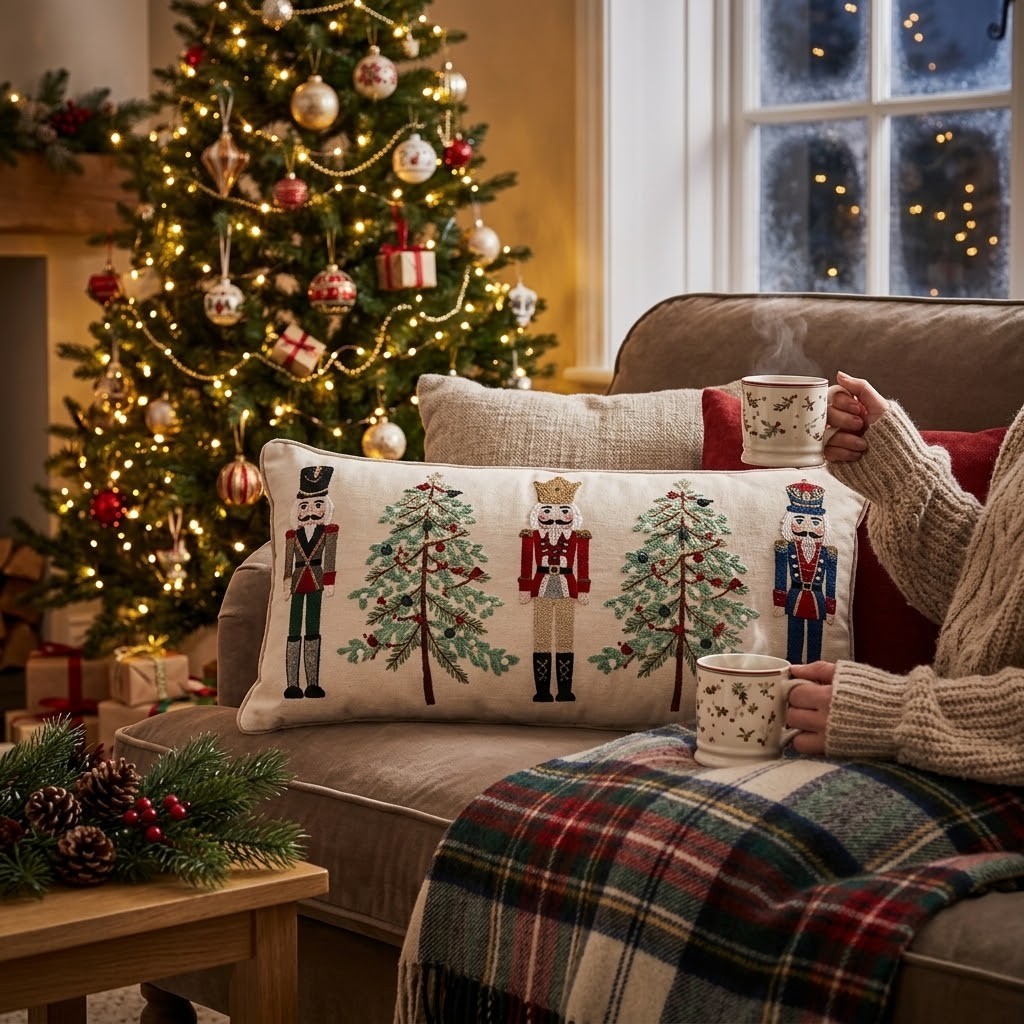 Vánoční dekorační polštář s Louskáčky Nutcracker - 76*35*4 cm