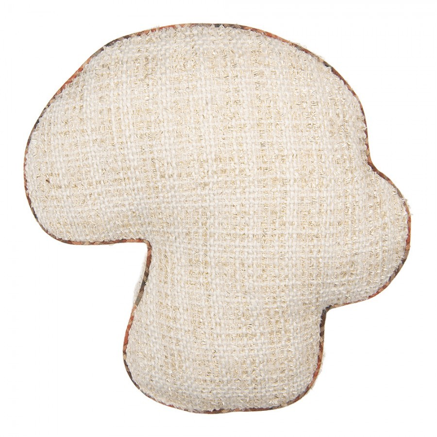 Béžový dekorativní polštář ve tvaru muchomůrky - 44*4*38 cm