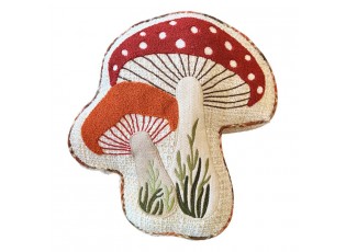 Béžový dekorativní polštář ve tvaru muchomůrky - 44*4*38 cm