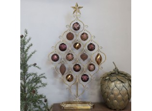 Elegantní kovový stojan na vánoční ozdoby v antik mosazi Vire - 60*13*106 cm
