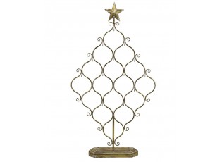 Elegantní kovový stojan na vánoční ozdoby v antik mosazi Vire - 60*13*106 cm