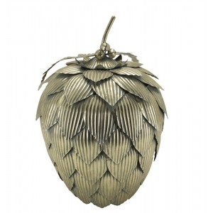 Elegantní kovová dekorace šiška v antik mosazi - 31*47 cm