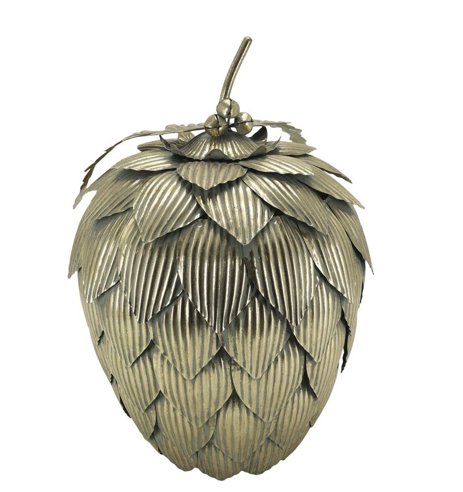 Elegantní kovová dekorace šiška v antik mosazi Vire Cone L - 31*47 cm