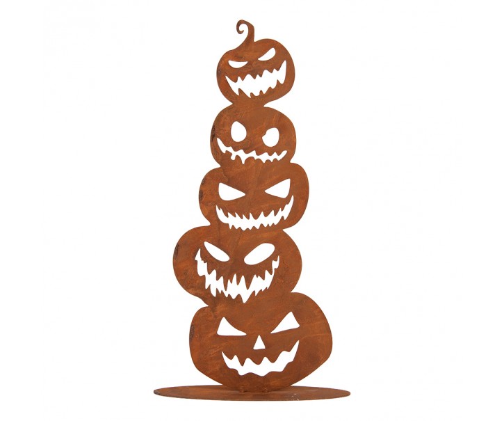 Rustikální rezavá dekorace dýně Halloween Rust - 15*20*40 cm Clayre & Eef