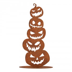 Rustikální rezavá dekorace dýně Halloween Rust - 15*20*40 cm