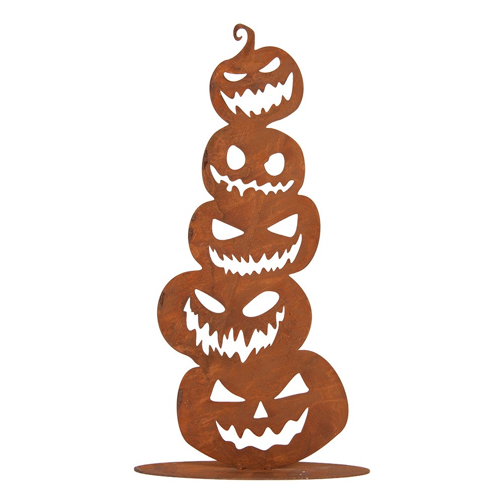 Rustikální rezavá dekorace dýně Halloween Rust - 15*20*40 cm
