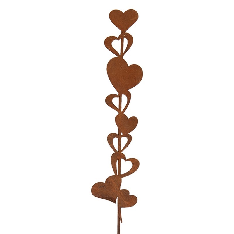 Rustikální rezavý zápich srdíčka Hearts Rust - 6*1*28 cm