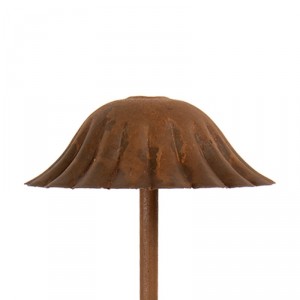 Rustikální rezavý kovový zápich houba L - Ø 14*41 cm