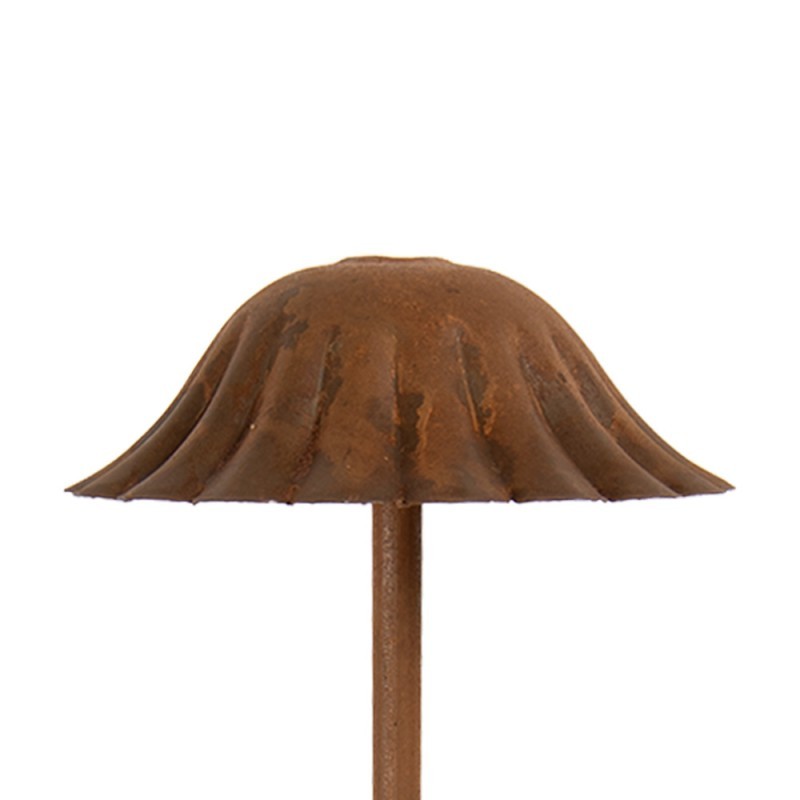 Rustikální rezavý kovový zápich houba L - Ø 14*41 cm
