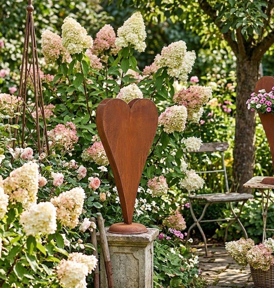Rustikální rezavá dekorace srdce Heart Rust - 27*6*63 cm