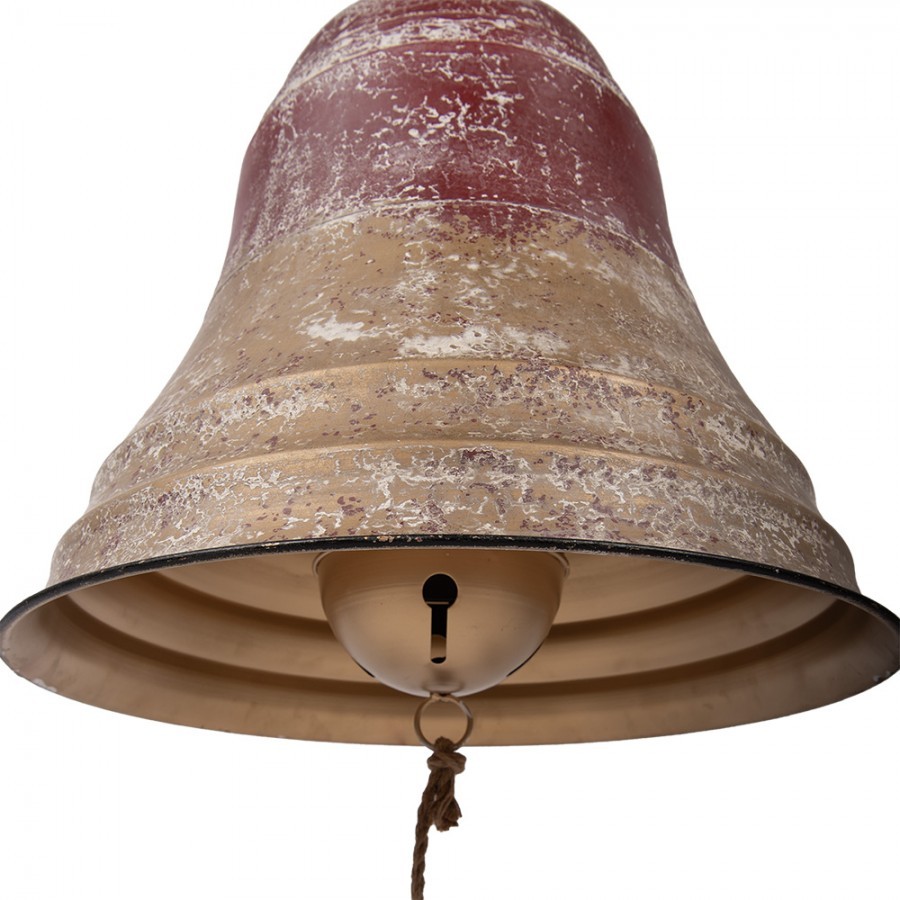 Obrovský kovový vintage závěsný zvon Bell s rolničkou - Ø 52*56 cm