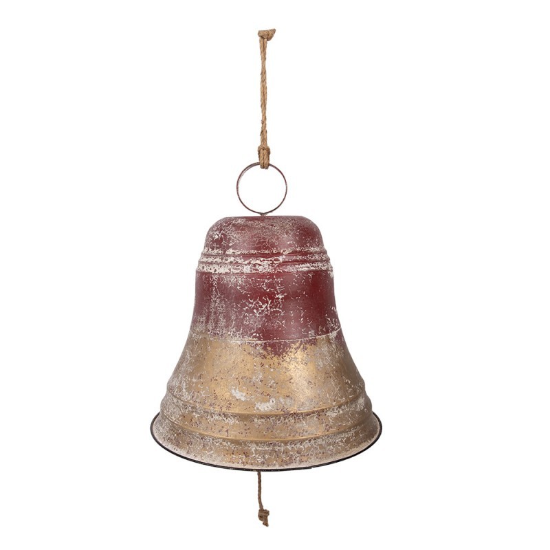 Obrovský kovový vintage závěsný zvon Bell s rolničkou - Ø 52*56 cm