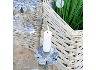 Zinkový antik kovový dekorační svícen květina na láhev Décor - Ø 7*7cm