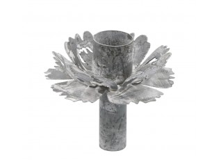 Zinkový antik kovový dekorační svícen květina na láhev Décor - Ø 7*7cm
