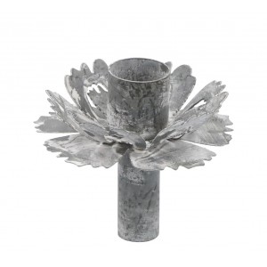 Zinkový antik kovový dekorační svícen květina na láhev Décor - Ø 7*7cm