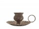 Černý antik kovový svícen na úzkou svíčku s očkem - 10*Ø 8*6 cm Chic Antique