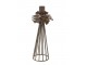Mocca kovový svícen s květy na úzkou svíčku Charm Antique - 9*23 cm Chic Antique