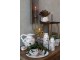 Mocca kovový svícen s květy na úzkou svíčku Charm Antique - 9*23 cm Chic Antique