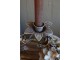 Mocca starý francouzský svícen s květy Charm Antique - 35*11*41 cm Chic Antique