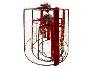 3ks vánoční dekorace svítící dárek s LED – 15*15*15/ 20*20*20/ 28*28*28 cm