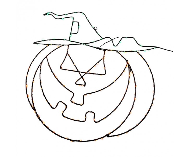 Nástěnné svítidlo dýně Halloween oranžové LED osvětlení – 50*3*50 cm Clayre & Eef