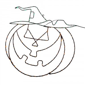 Nástěnné svítidlo dýně Halloween oranžové LED osvětlení – 50*3*50 cm