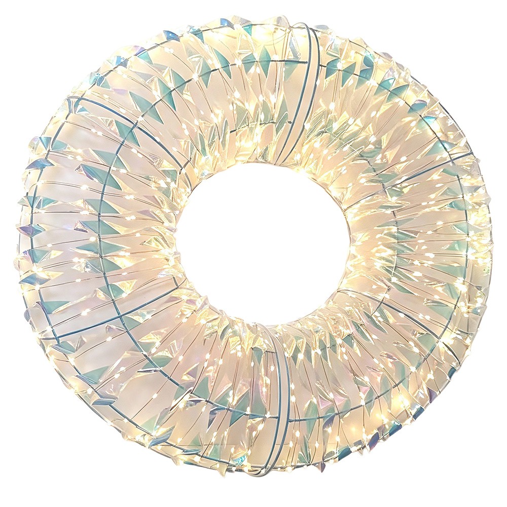 Vánoční dekorace svítící zlatý věnec s LED osvětlením – Ø 45*8 cm Clayre & Eef Vánoční dekorace svítící zlatý věnec s LED osvětlením – Ø 45*8 cm Clayre & Eef
