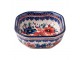 Keramická hranatá miska s květy Blooming Blue – 11*11*4 cm Clayre & Eef