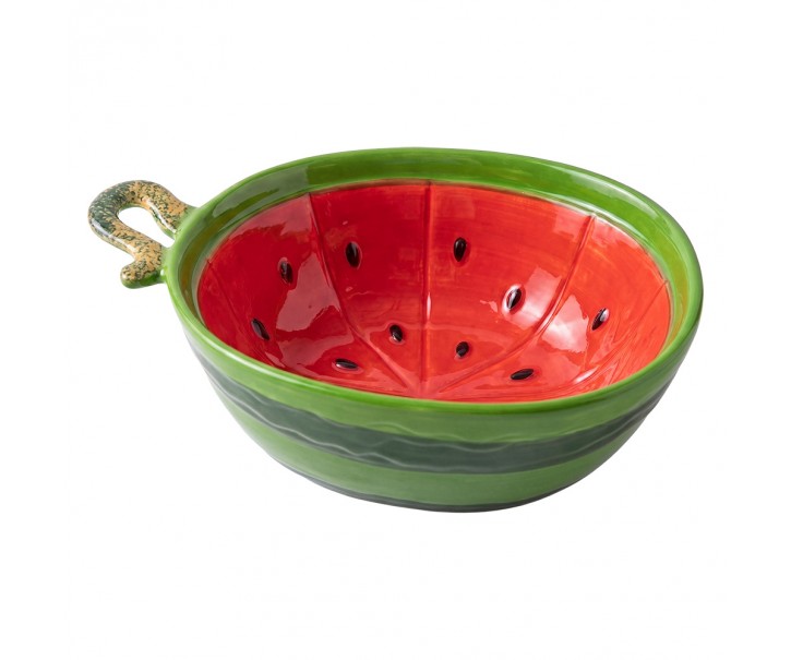 Červená keramická miska ve tvaru melounu Sweet Melon– 16*11*6 cm Clayre & Eef