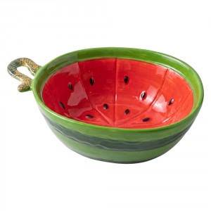 Červená keramická miska ve tvaru melounu Sweet Melon– 16*11*6 cm