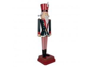 Kovová dekorace Louskáček Nutcracker v červeno - zeleném – 37*31*134 cm
