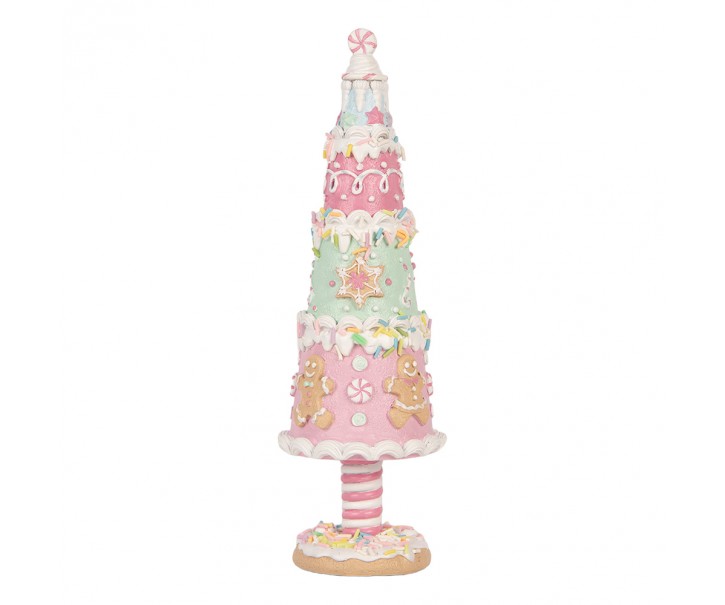 Vánoční dekorace stromek s perníčky Pastel Christmas Chic - Ø 8*26 cm Clayre & Eef