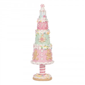 Vánoční dekorace stromek s perníčky Pastel Christmas Chic - Ø 8*26 cm