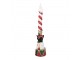 Svícen se svíčkou červený louskáček Nutcracker – 9*10*45 cm Clayre & Eef