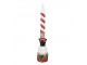 Svícen se svíčkou červený louskáček Nutcracker – 9*10*45 cm Clayre & Eef