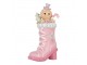 Vánoční dekorace figurka růžová bota s perníčkem Pastel Christmas Chic – 13*9*22 cm Clayre & Eef