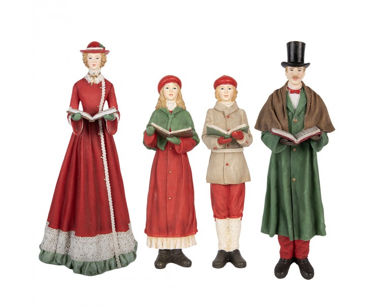 Sada 4ks vánoční dekorace figurka vánoční sbor Nativity Choir - 13*12*40 cm Clayre & Eef
