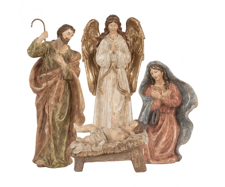 Sada 4ks vánoční dekorace figurka Betlém Nativity Scene – 23*12*47 cm Clayre & Eef