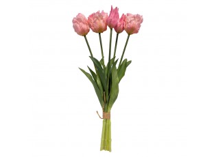 Umělá růžová květina svazek papouškovitých tulipánů Clayre & Eef – 42 cm